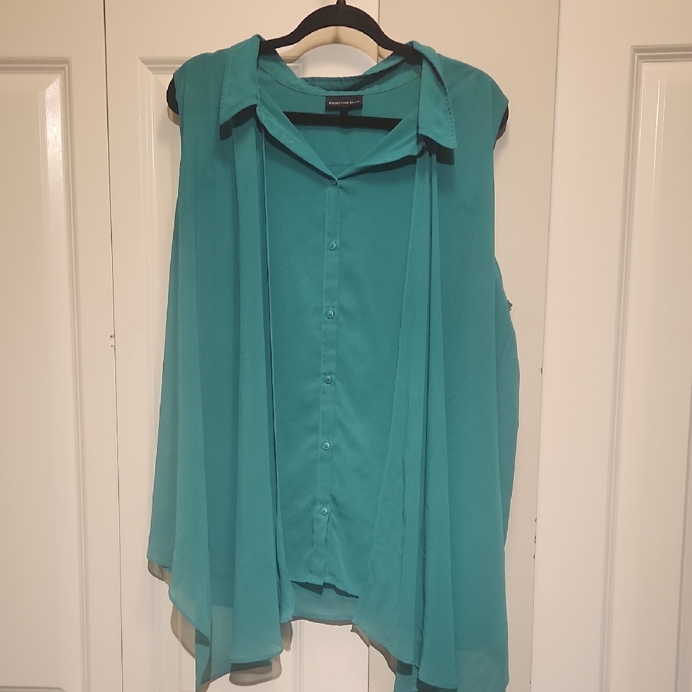 Sheer Flowy Green Tank